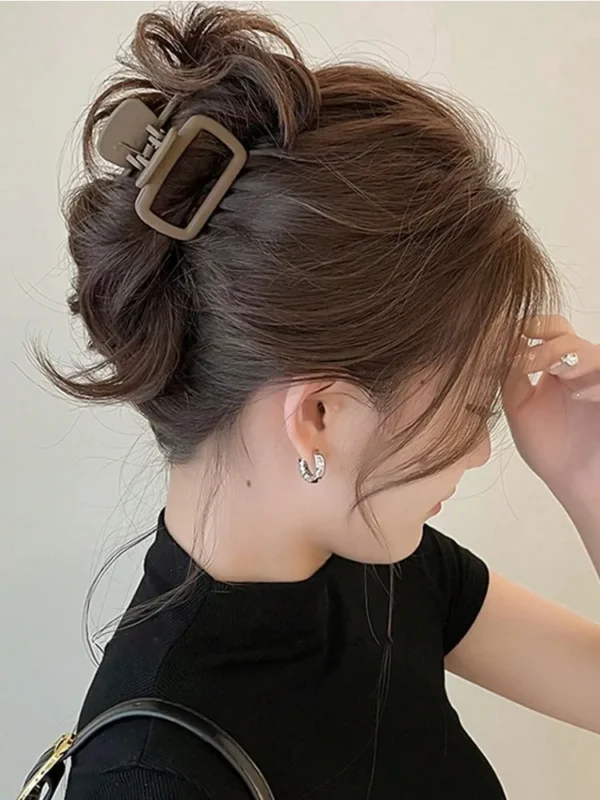 4pcs Women's Square Lightweight Hair Claw Clip Fashionable Elegant Hair Accessory Clip Suitable Hair Styling Makeup - Image 4