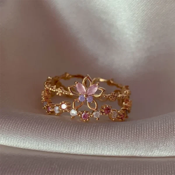 1pc New Y2K ins Cute Colorful Zircon Heart Flower Moon Butterfly For Women Girls Exquisite Fashion Jewelry Gifts - Image 5