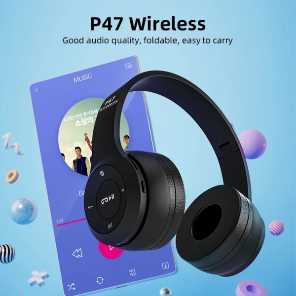 Stereo P47 Headset 5.0 Bluetooth Headset Folding P Series Wireless Sports Game Headset - Image 4