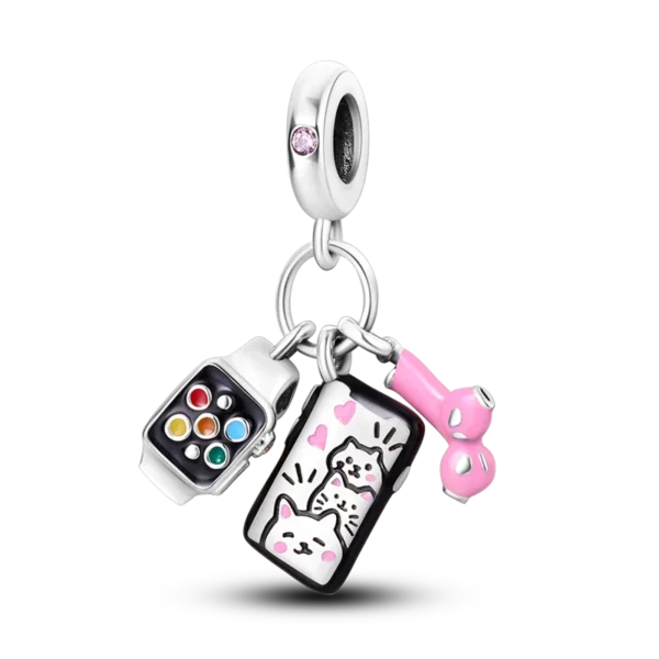 100% 925 Silver Funny Playable Charms Beads Smart Watch Tarot Bike Travel Dangle Fit Original Bangle Bracelet DIY Jewelry - Image 36