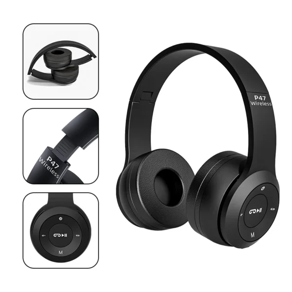 Stereo P47 Headset 5.0 Bluetooth Headset Folding P Series Wireless Sports Game Headset - Image 5