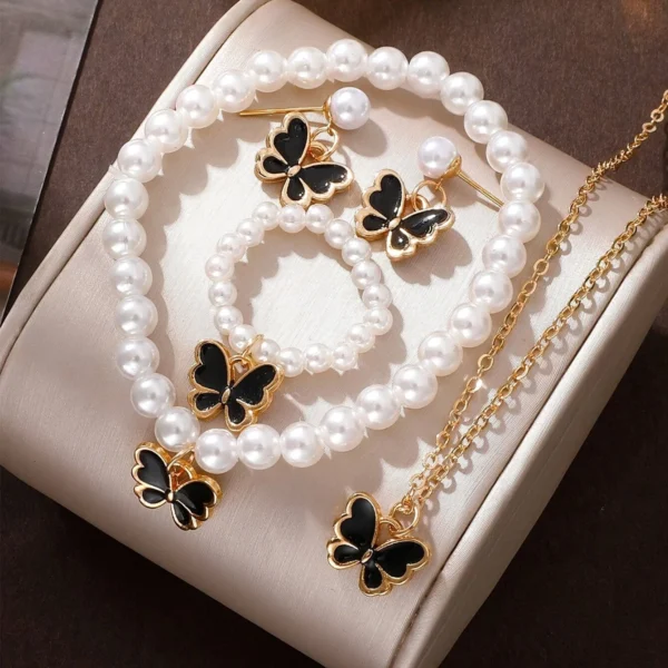 Lucky Five-petal Flower Five-leaf Clover Bracelet Earrings Necklace Three-piece set for woman Stylish Accessories Party Jewelry - Image 10