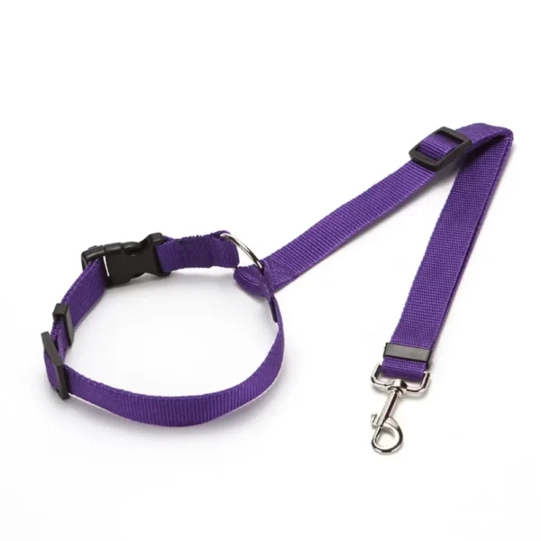 Solid Color Two-in-one Pet Car Seat Belt Nylon Lead Leash Backseat Safety Belt Adjustable Dogs Harness Collar Pet Accessories - Image 13