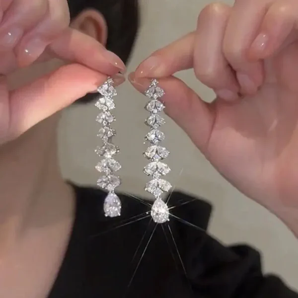 Fashion Luxury Geometric Dangle Drop Earrings for Women Wedding Party Jewelry Accessories Gorgeous Cubic Zirconia Bridal Brincos - Image 6