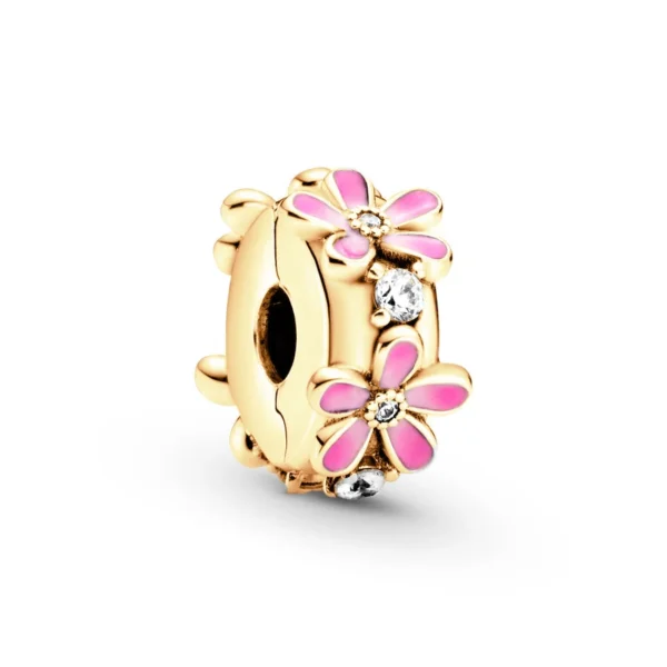 2025 NEW Sparking Gold Plated Charm Beads Fit Original 925 Silver Bracelet DIY Jewelry Gift Bow Double Heart Split Dangle - Image 58