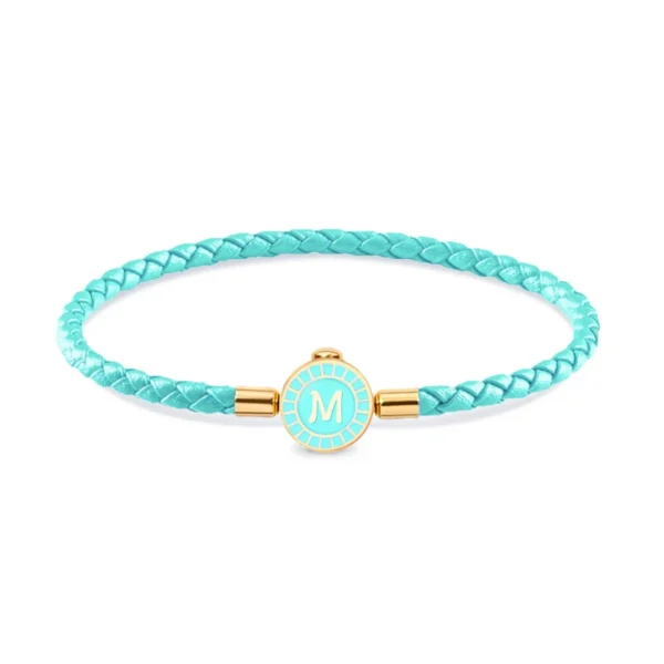 Classic A-Z Initial Letters Bracelets For Women Stainless Steel Genuine Braided Leather Bracelet Couple Birthday Jewelry Gifts - Image 6