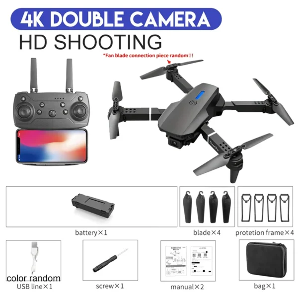 2024 E88Pro RC Drone 4K Professinal With 1080P Wide Angle HD Camera Foldable Helicopter WIFI FPV Height Hold Gift Toy - Image 7