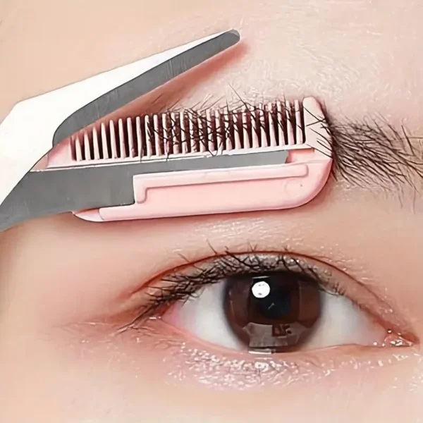 Stainless Steel Eyebrow Trimmer Scissors & Comb Set - Precision Grooming Tool for Men and Women - Effortless Hair Removal - Image 15
