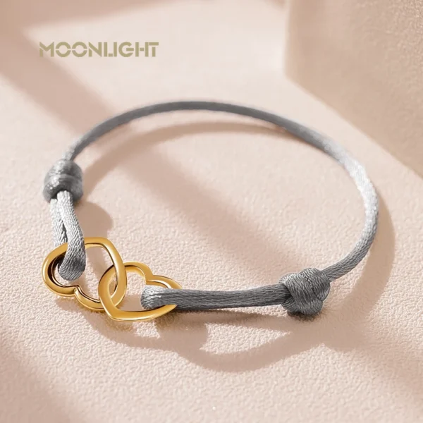 MOONLIGHT High Quality Silk Rope Heart Pendant Charm Bracelet For Women Adjustable Bracelets Femme Girls Trendy Jewelry 14colors - Image 5