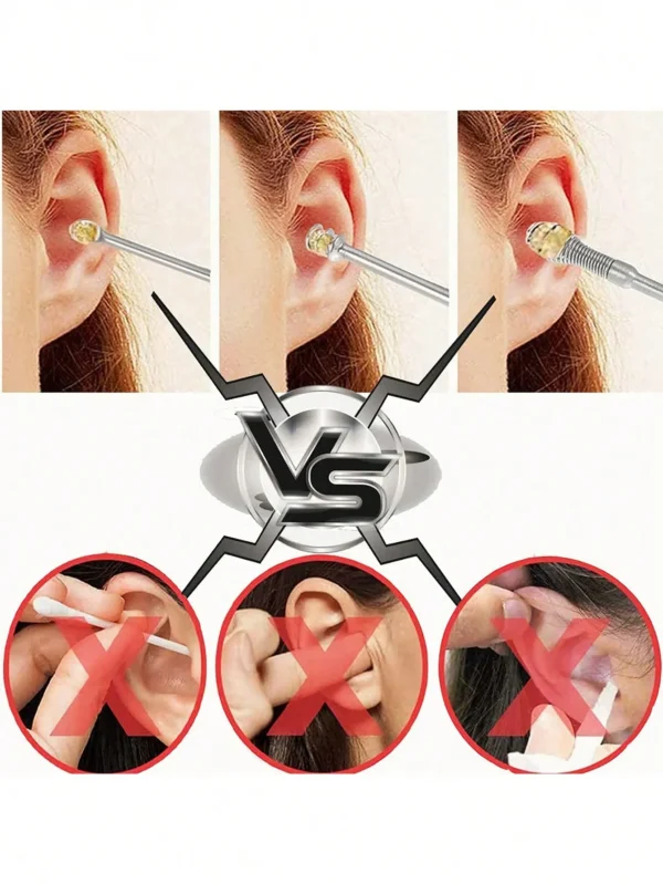 Ear Cleaning Tool Stainless Steel Ear Pick Kit &1Pc Storage Bag Earwax Remover Tool - Image 6