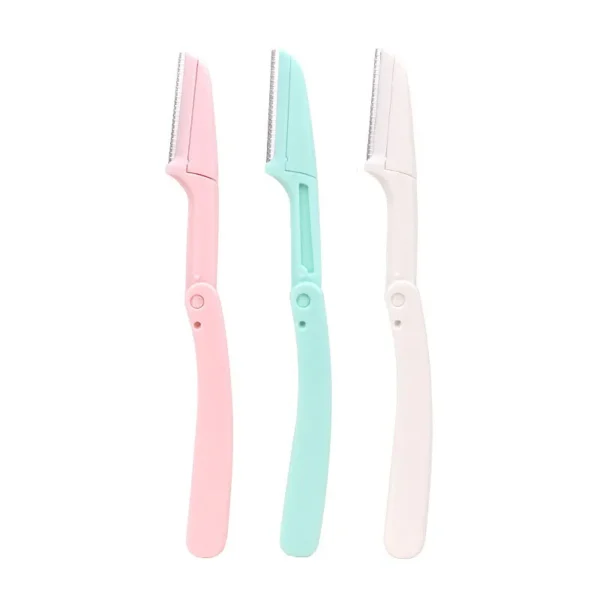 Karsyngirl 3pcs Fold Eyebrow Trimmer Scissors Hair Remover Eyebrow Comb Razor Eyebrow Clip Makeup Tools Face Razor for Women - Image 13