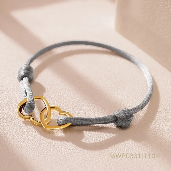 MOONLIGHT High Quality Silk Rope Heart Pendant Charm Bracelet For Women Adjustable Bracelets Femme Girls Trendy Jewelry 14colors - Image 9