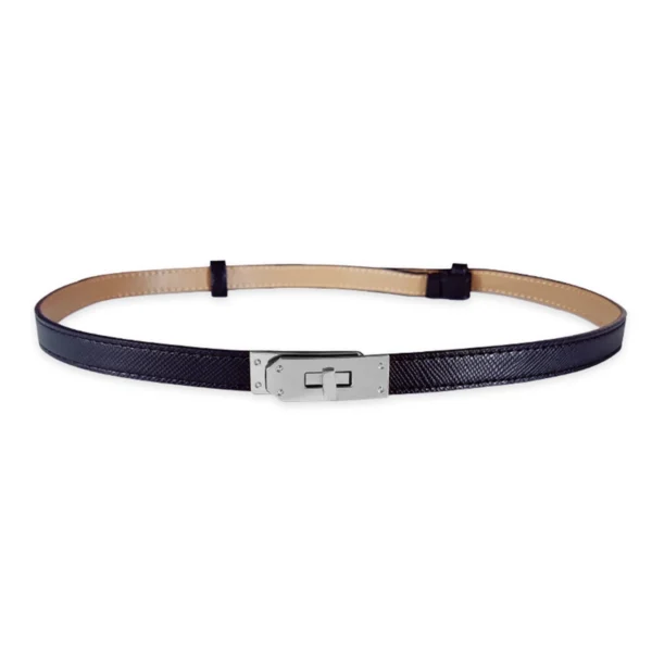Fashion Adjustable Thin Belt Luxury Black PU Leather Female Designer Girdle Korean Corset Metal Buckle Belts For Women White - Image 12