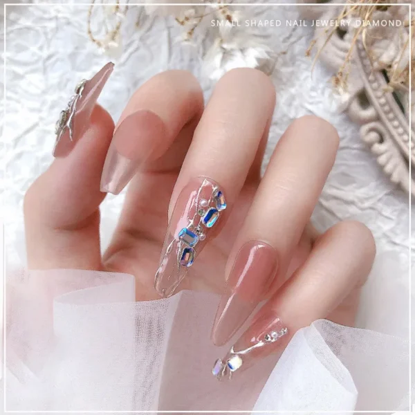 300/100pcs Mini Nail Art Rhinestones Crystal Acrylic Flatback Diamonds Mixed Shape Sparkle DIY Nail Luxury Manicure Accessories - Image 6