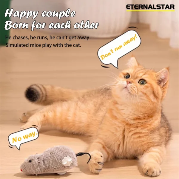 Cat Toys Clockwork Simulation Mouse No Batteries Durable Indoor Cat Hi-Lo Relieve Boredom Interactive Plush Toys Pet Toys - Image 4