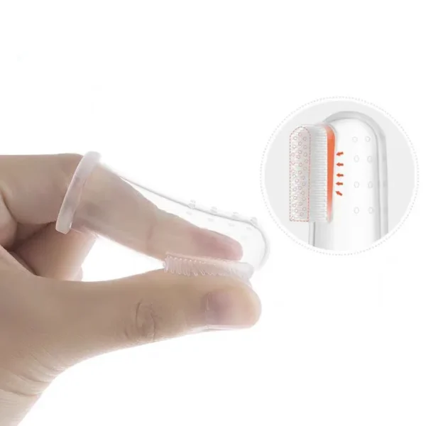 Silicone Soft Pet Finger Cuff Toothbrushes Dog Brush Bad Breath Tartar Teeth Care Tool Cat Cleaning Scrub Silicagel Pet Supplies - Image 2