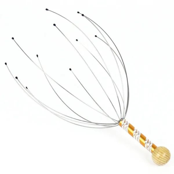 1PC Octopus Head Massager Stainless Steel Engraved Head Relaxer Brain Massage Claw Scalp Scratcher Itch Reliever Random Color - Image 7