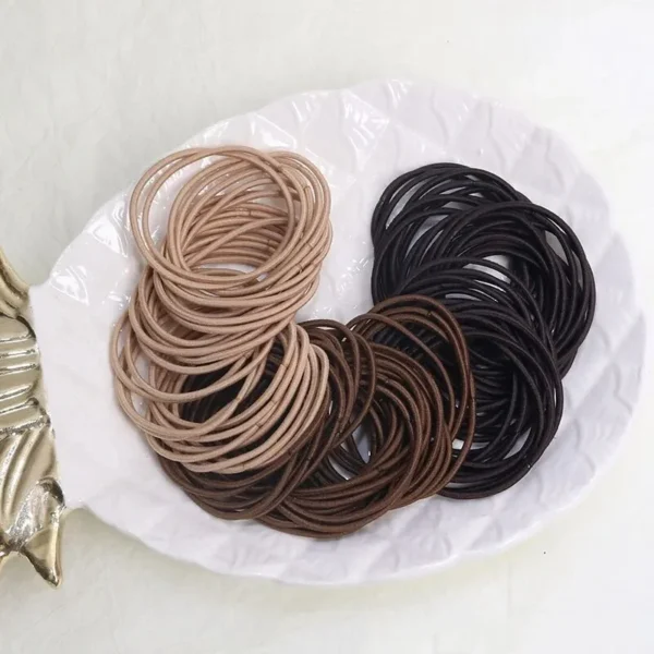 100PCS/Set Hair Ties Elastic Rubber Bands for Women Men Thin Hair Rubber Bands Ponytail Scrunchies Hair Accessories for Women - Image 9