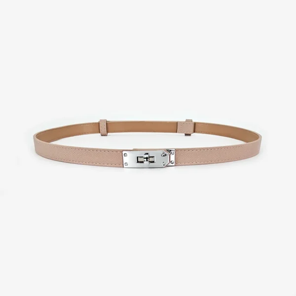 Fashion Adjustable Thin Belt Luxury Black PU Leather Female Designer Girdle Korean Corset Metal Buckle Belts For Women White - Image 16