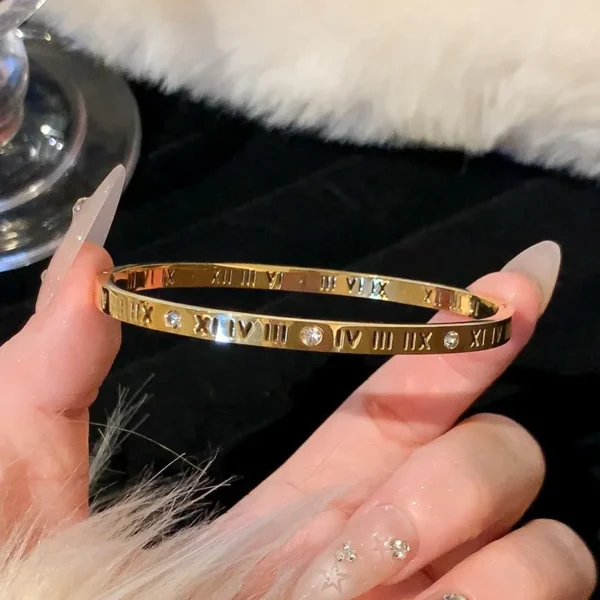 Titanium Steel Gold Silver Color Bangles for Women Girls Trend Waterproof Jewelry Luxury Sparkling Zircon Bracelet Bangle - Image 8