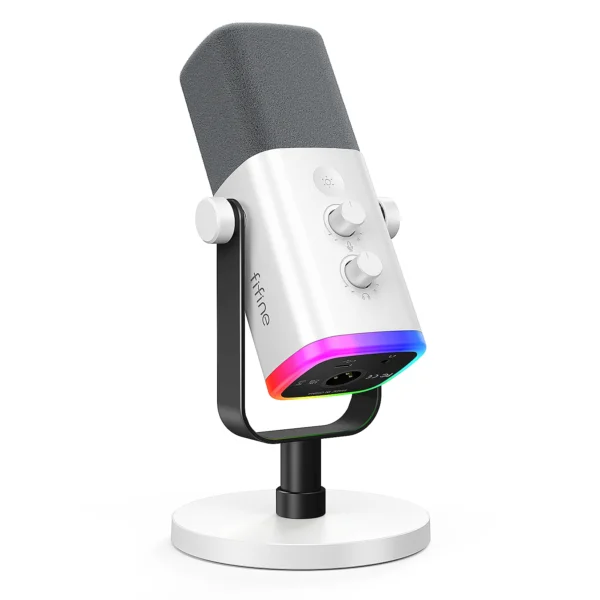 FIFINE USB/XLR Dynamic Microphone with Touch Mute Button,Headphone jack,I/O Controls,for PC PS5/4 mixer,Gaming MIC Ampligame AM8 - Image 7