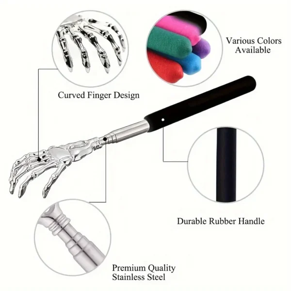 Portable Stainless Steel Telescopic Back Scratcher Extendable Scratcher Back Massager Tool For Blood Circulation Relax Health - Image 4