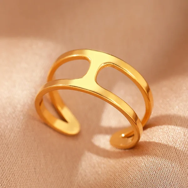 Stainless Steel Rings Vintage Exquisite Hollow Adjustable Open Statement Rings Light Luxury Fashion Rings For Women Jewelry New - Image 14