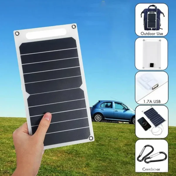 30W Solar Panel With USB Waterproof Outdoor Hiking And Camping Portable Battery Mobile Phone Charging Bank Charging Panel 6.8V - Image 3