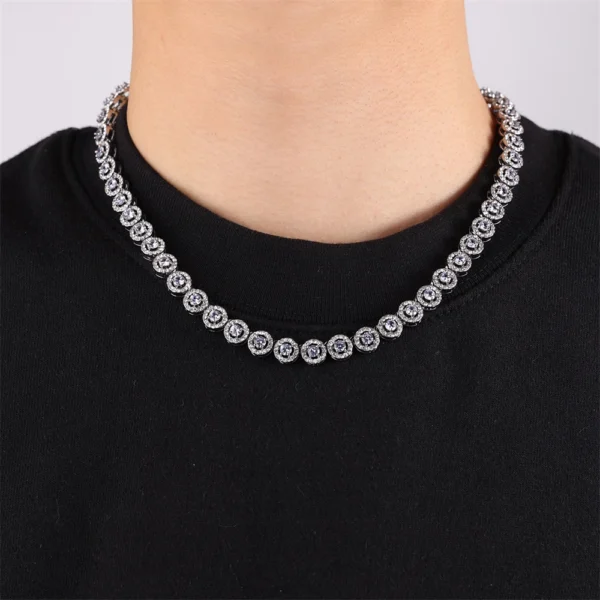 Hip Hop 9MM Iced Out Round Tennis Chain Necklace Bling Full Cubic Zircon Crystal Necklaces for Men Women Jewelry - Image 3